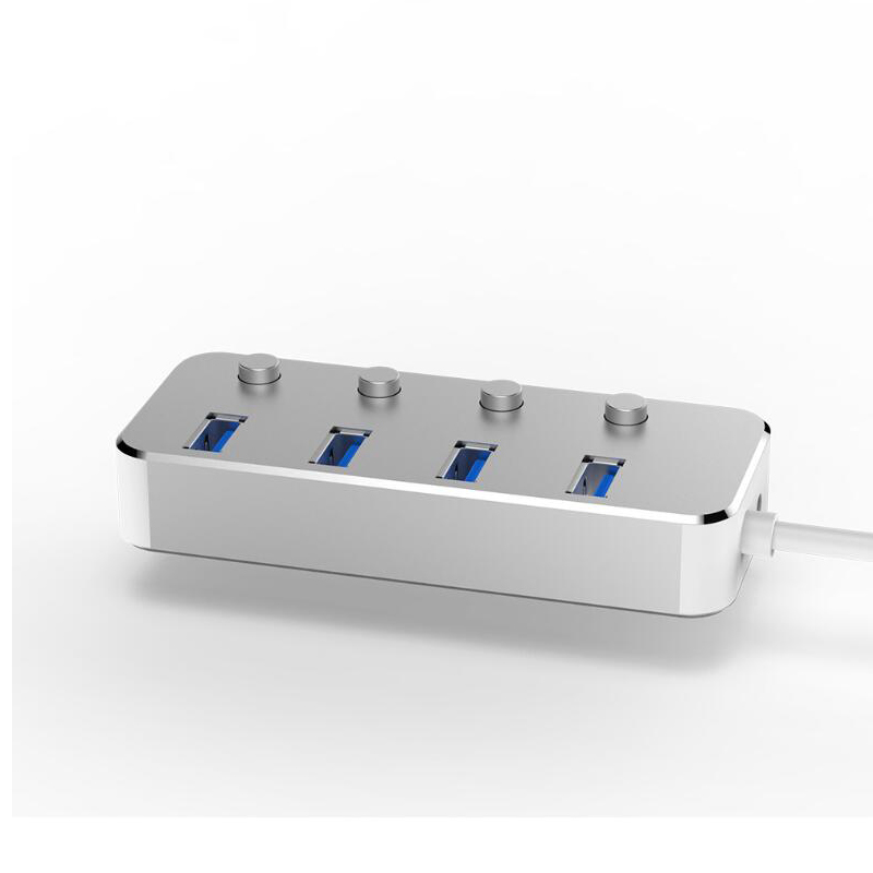 4 Port USB 3.0 Hub - USB-A to 4x USB 3.0 Type-A with Individual On/Off Port Switches - SuperSpeed 5Gbps USB 3.1/3.2 Gen 1 - Portable